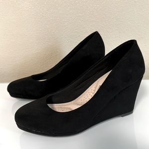 Black Wedge Heel with memory foam
